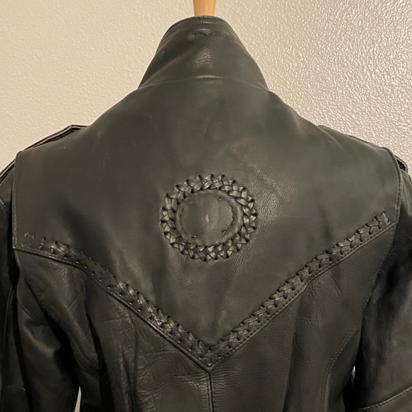 Black Leather Jacket Sz 10 - Picture 2 of 13